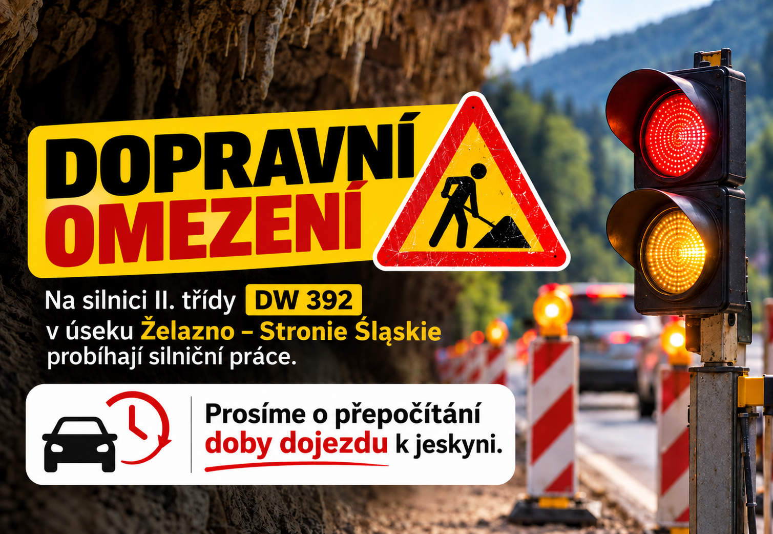 Silniční práce na silnici DW392
